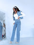 Crop džinsinė liemenė "DENIM DIAMOND" - mėlyna